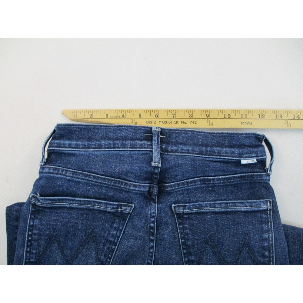 Mother High Waisted Rider Skimp Jeans in Catch Me If You Can Dark Blue Wash 26 - Picture 8 of 15